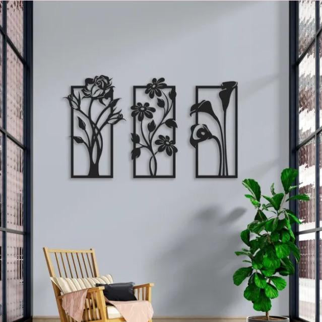 New wooden wall decor Bouquet 3 Pcs set
