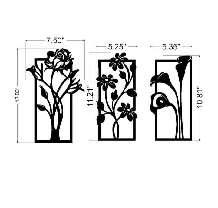 New wooden wall decor Bouquet 3 Pcs set