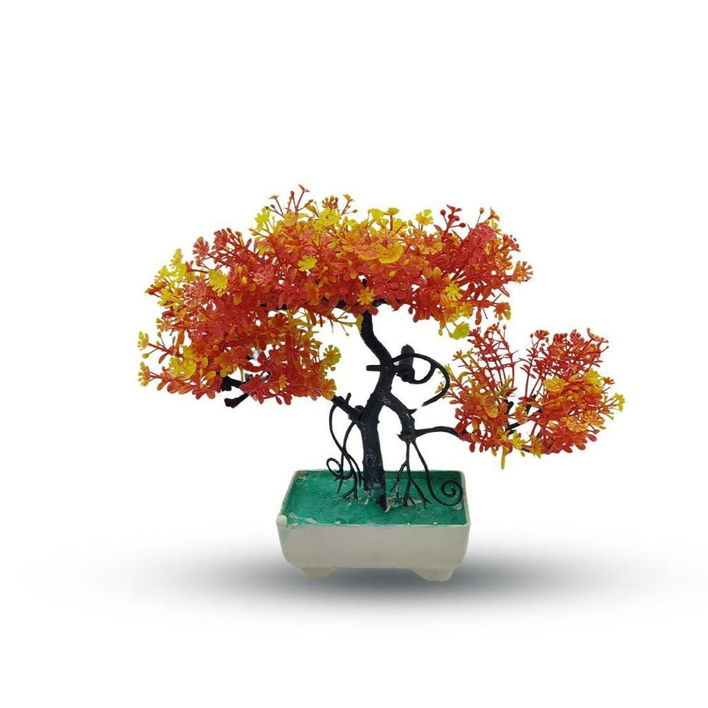 Artificial Yellow Orange Bonsai Tree - Decor