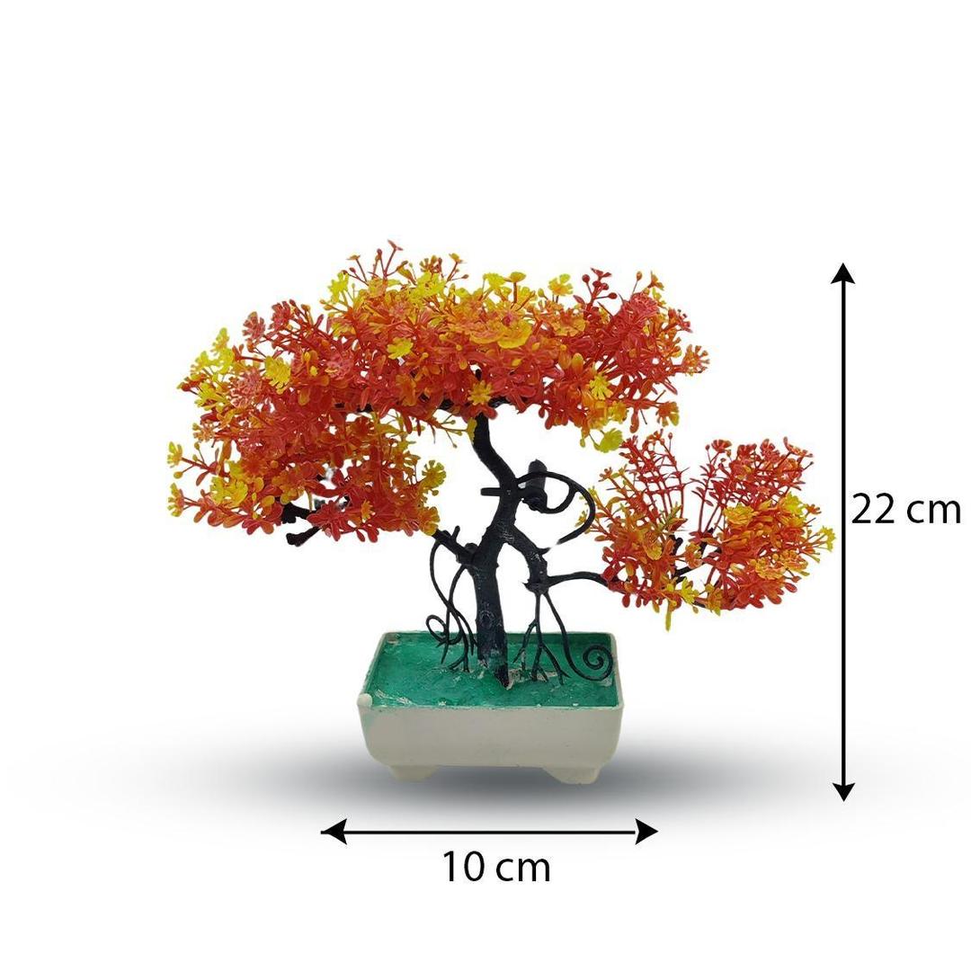 Artificial Yellow Orange Bonsai Tree - Decor